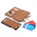 iPhone 6 6s Plus 5.5 - CaseMe Vintage 2 in 1 Genuine Leather Flip Zipper Wallet Protective Cover Case - Brown